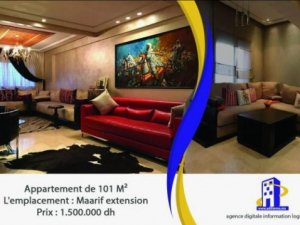 Vente Chic appartement 101 m2 Maarif Casablanca Maroc