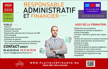 Annonce FORMATION cadre Métier Responsable administratif Financier Rabat