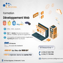 Formation Développement Web  avec PHP 7 / Symfony 6 L'Ariana Tunisie