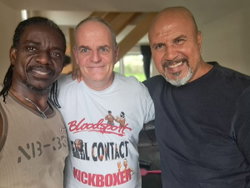 Betrand Guiffo, moi et M.Qissià Bertrix