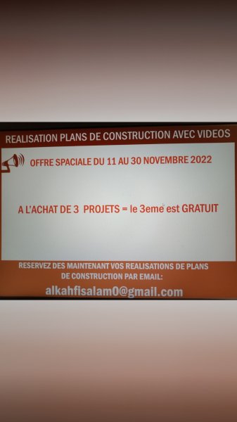 Vente Plans construction+vidéos Dakar Sénégal