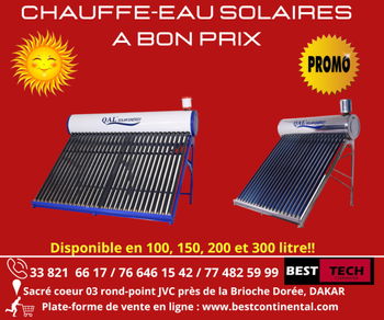 Annonce VENTE CHAUFFE EAU SOLAIRE SENEGAL 06 Dakar Sénégal