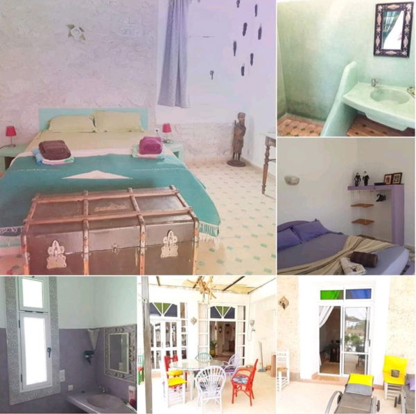 Les chambres , salle de bain et coin repas. 