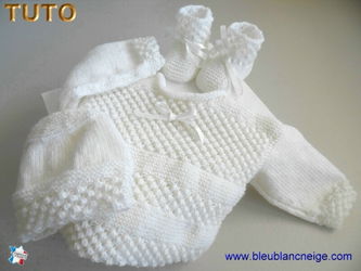 Fiche tricot bebe ensemble brassière bonnet chaussons tuto bb Brioude