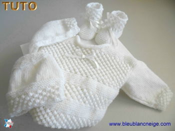 Fiche tricot bebe ensemble brassière bonnet chaussons tuto bb Brioude