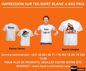 Annonce IMPRESSION TEE-SHIRTS BLANCS BON PRIX Dakar Sénégal