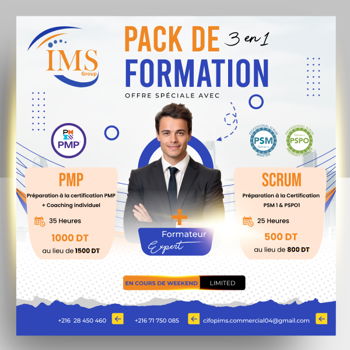 Annonce Pack Formation Scrum PMP Tunis Tunisie