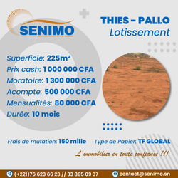 Vente 🌿 Terrain Pallo Thiés – Opportunité Exceptionnelle ! 🌿