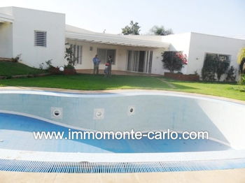 Location villa chauffage piscine Souissi Rabat Maroc