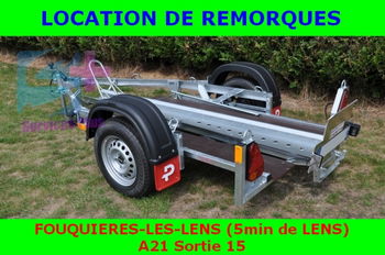 Location remorque basculante porte grosse moto PTAC 750Kg CU 592 Kg Chargement