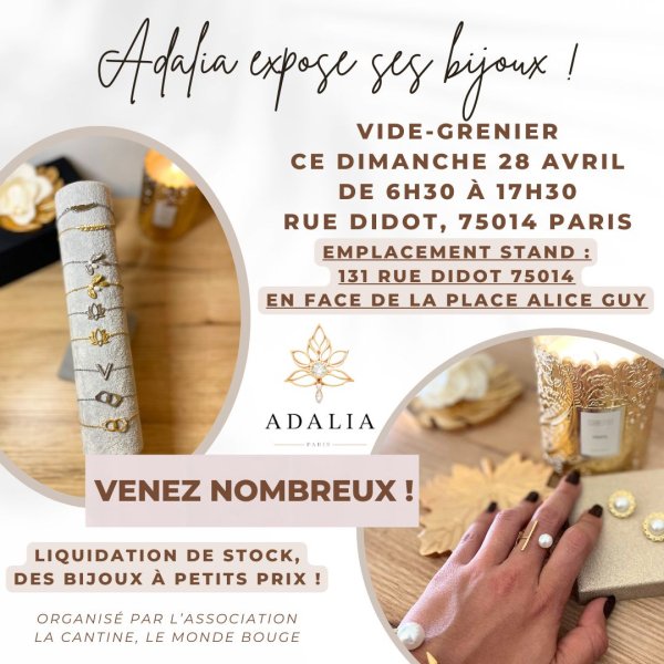 Annonce Vide-grenier Stand ADALIA Bijoux acier inoxydable Petits prix Paris