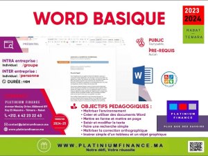 Annonce Formation Word Basique Rabat Maroc