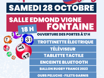 LOTO Spécial Rugby samedi 28 Octobre 2023 Fontaine Isère