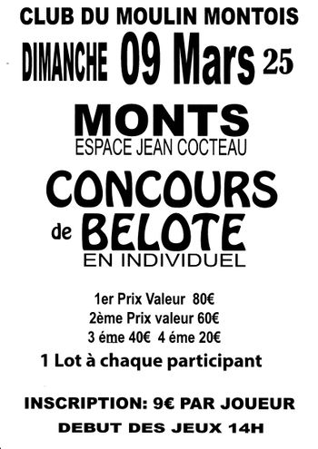CONCOURS BELOTE Monts Indre et Loire
