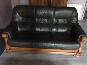 salon, canapé et fauteuils cuir