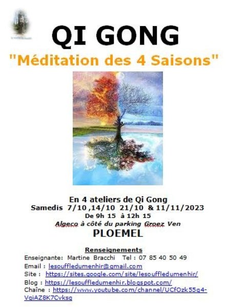 Atelier Qi Gong " Méditation des 4 saisons" Ploemel Morbihan