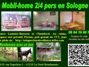 location Mobil home Sologne près Lamotte-Beuvron Ferté-Beauharnais