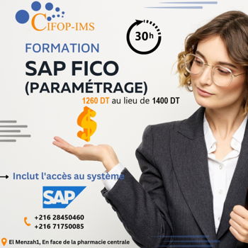 Annonce Formation SAP Fico Paramétrage Tunis Tunisie