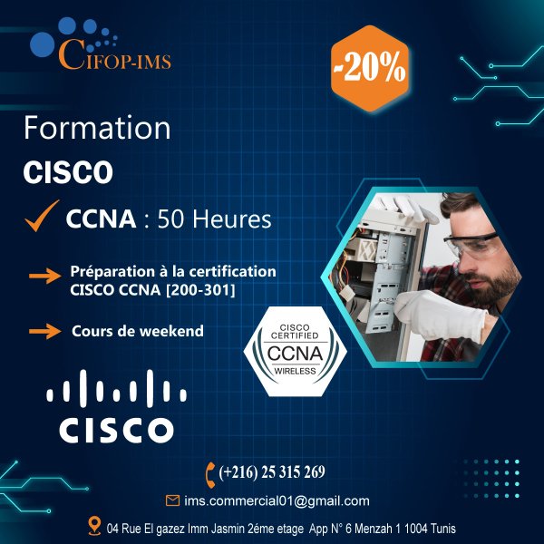 PROMO Formation Certification internationale CISCO CCNA Tunis Tunisie