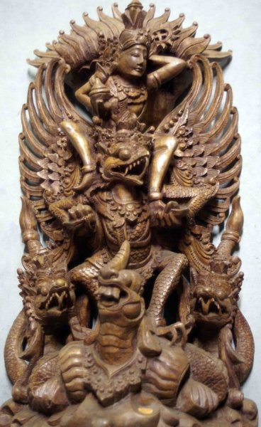 grande sculpture Garuda Vishnu bois H 69 cm Sedan Ardennes