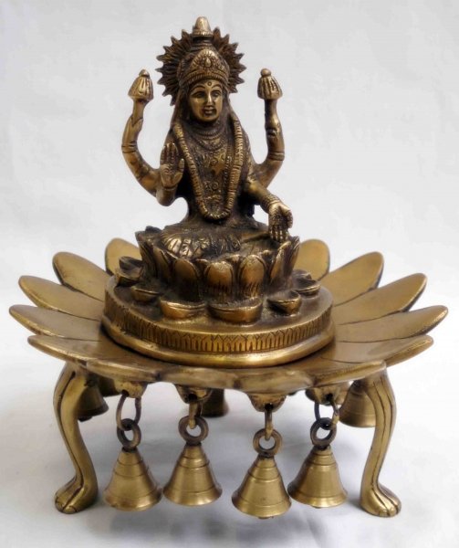 Statue déesse Laxmi ou Lakshmi bronze H 24 cm Sedan Ardennes