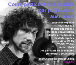 Cours particuliers d&#039;anglais Paris australien