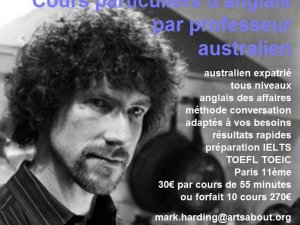 Cours particuliers d&#039;anglais Paris australien