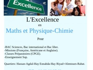 Si vous visez l&#039;excellence Maths-Physique-Chimie-Rabat Maroc