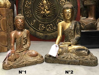 Statue Bouddha assis bois H 42 52 cm Sedan Ardennes