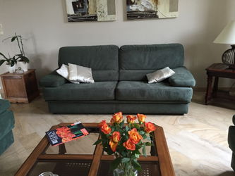 Salon complet 3+2+1 microfibre comme neuf Tirlemont Belgique