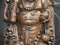cadre bois sculpté Bouddha rieur- H 118 cm Sedan Ardennes