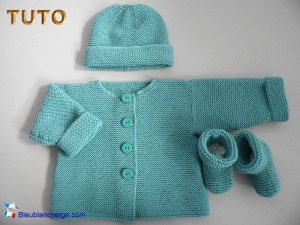 Fiche tricot bébé cardigan bonnet modèle tricoter tuto bb Brioude