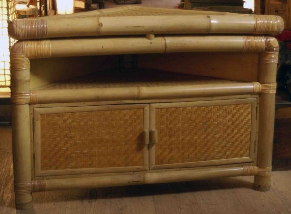 meuble d'angle bambou rotin H 70 cm Sedan Ardennes
