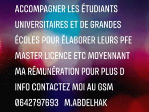 Préparation PFE Masters Licences Cours soutien Révision Casablanca