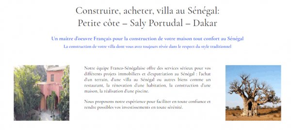 Vente Terrains Constructeur- Ma&icirc tre d'&oelig uvre côte -Sénégal