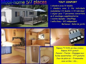 Location mobil-home 4 &amp;amp 7 pers près Chambord Ferté-Beauharnais