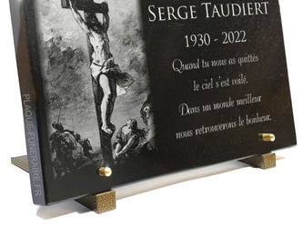 Plaque funéraire Jésus Christ sur la croix