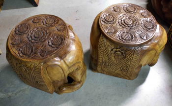 tabouret ou sellette éléphant bois H 42 cm Sedan Ardennes