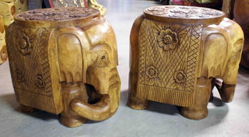 tabouret ou sellette éléphant bois H 42 cm Sedan Ardennes