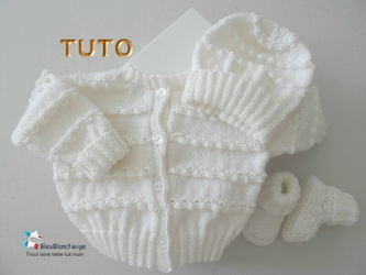Fiche tricot bebe Gilet bonnet chaussons bb Brioude Haute Loire