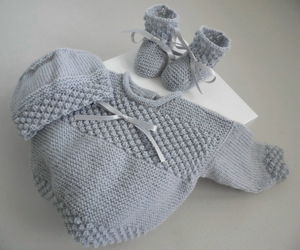 Trousseau Gris bébé tricot fait main Sète Hérault