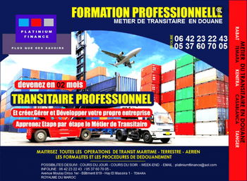 FORMATION PRATIQUE TRANSITAIRE DOUANE TRANSPORT-LOGISTIQUE Rabat Maroc