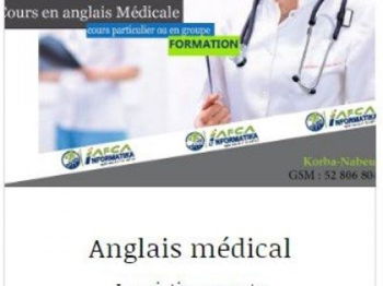 Anglais médical Nabeul Tunisie