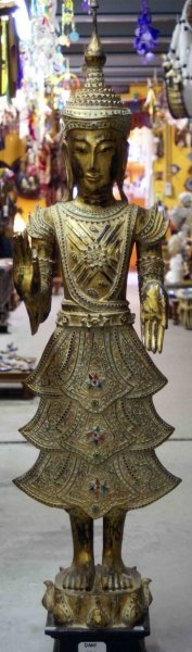 statue Bouddha debout Thailandais H 133 cm Sedan Ardennes