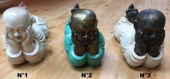 Statue l&#039;enfants Bouddha poly-résine H 23 cm Sedan Ardennes