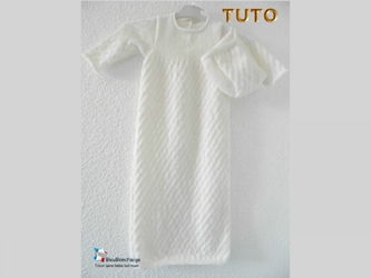 Fiche tricot bebe robe baptême béguin Brioude Haute Loire