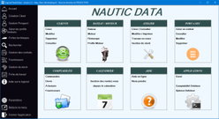 Interface du logiciel NauticData le logiciel de gestion d'atelier nautique