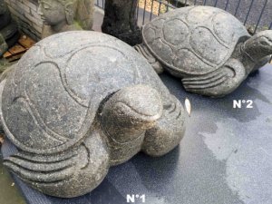 Grande statue tortue pierre lave naturelle H 20 ou 24 cm Sedan Ardennes